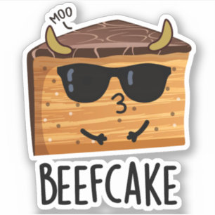 Sticker Beefcake Funny Cake Pun
