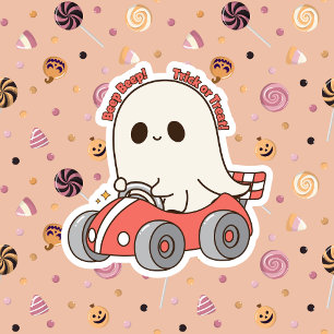 Sticker Béep doux Béep Trick ou traiter Halloween Ghost
