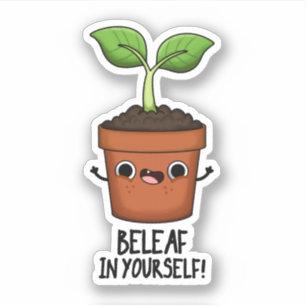 Sticker Beleaf Dans Votre Amusant Plante Pun