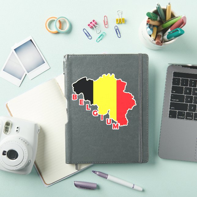 Sticker Belgique Drapeau Sur La Carte Du Pays (Couverture iPad)
