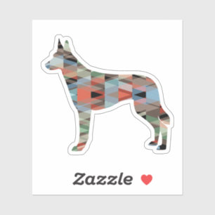 Sticker Belgique Malinois Geometric Pattern Silhouette Pla