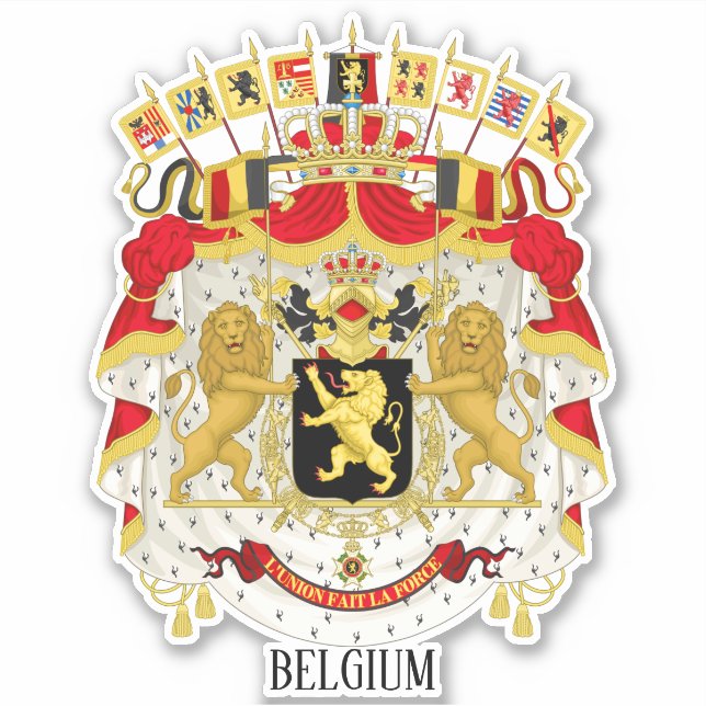Sticker Belgique Manteau National Patriotique (Devant)