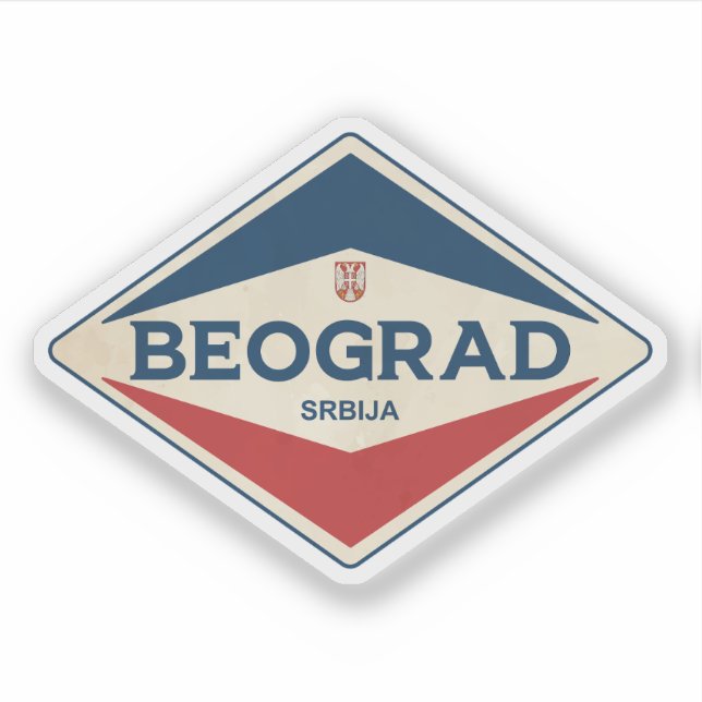 Sticker Belgrade Serbie Vintage (Devant)