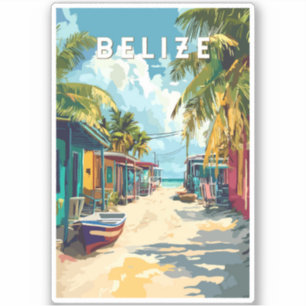 Sticker Belize Illustration Voyage Art Vintage