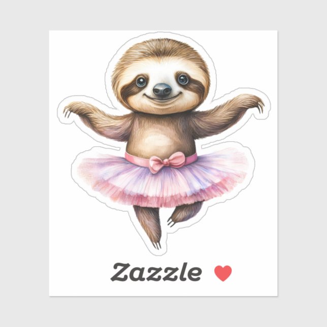 Sticker Belle ballerine en paresse ballon (Feuille)