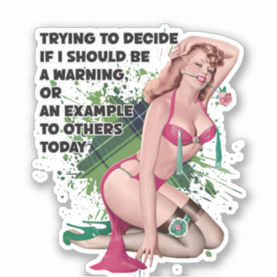 Sticker Belle Blonde Vintage Retro Pin-up