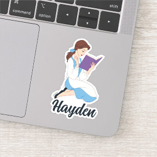 Sticker Belle dans un livre