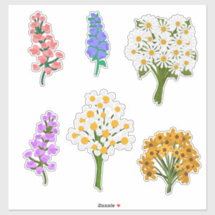 Sticker Belle Felt Look Fleur Bouquets Daisies