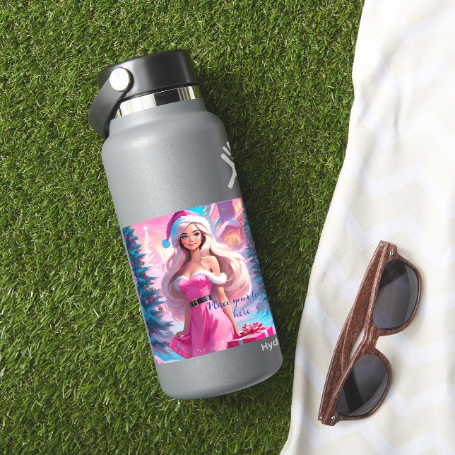 Sticker Belle fille de Noël rose 01 (HydroFlask Insitu)