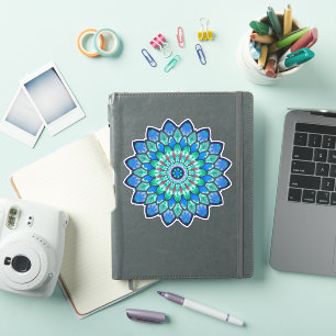 Sticker Belle mandala bleu mystique
