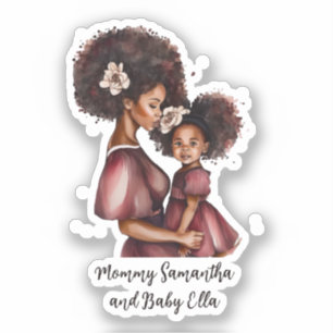 Sticker Belle mère et fille noire (27)