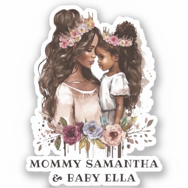 Sticker Belle mère et fille noire (5) (Recto)
