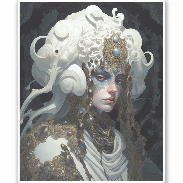 Sticker Belle sorcière Demon Queen Imaginaire Art (Devant)