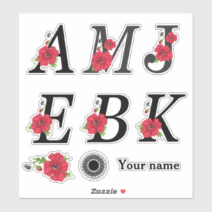 Sticker Belles lettres d'alphabet pour des monogrammes