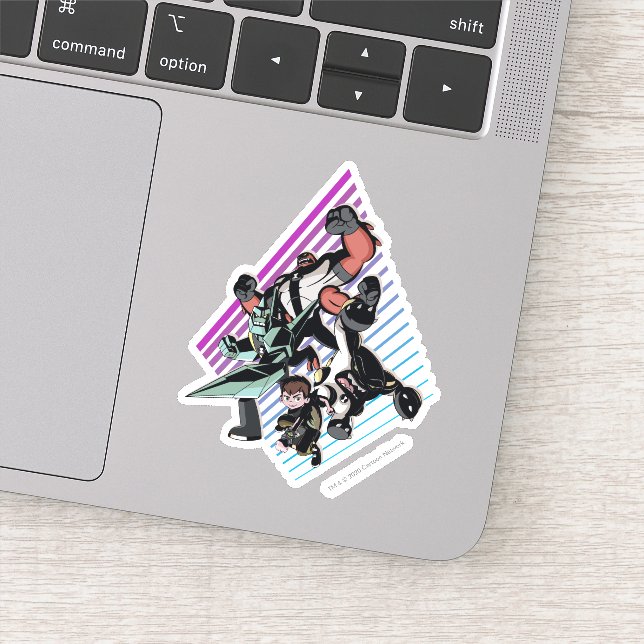 Sticker Ben 10 Retro Alien Group Graphic (Détail)