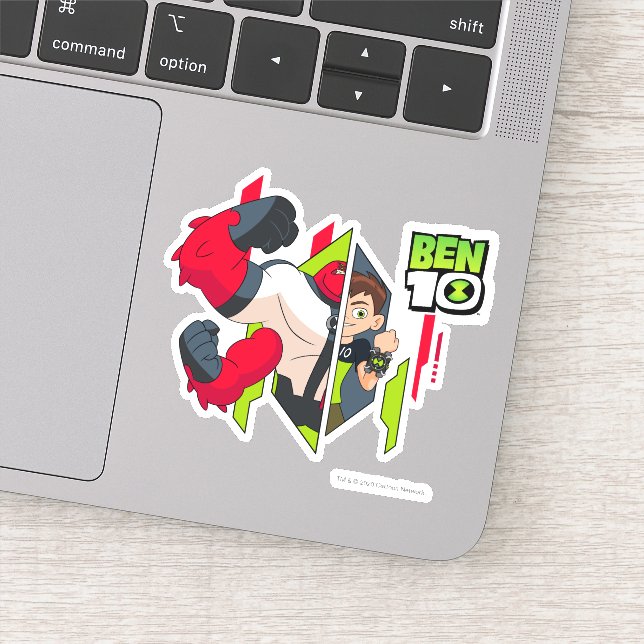Sticker Ben 10 Transformation de l'ADN à quatre armes (Détail)