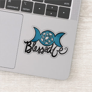 Sticker Béni Soit Pagan Triple Moon Pentagram