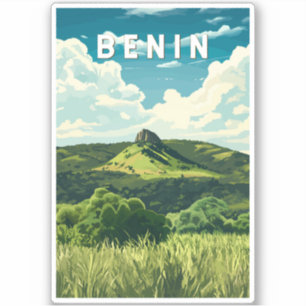 Sticker Bénin Illustration Voyage Art Vintage