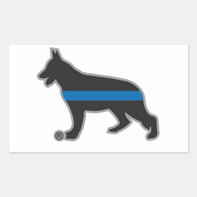 Sticker berger allemand de ligne Bleu mince (Devant)