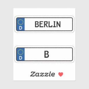 Sticker Berlin kennzeichen, Plaque allemande d'immatricula
