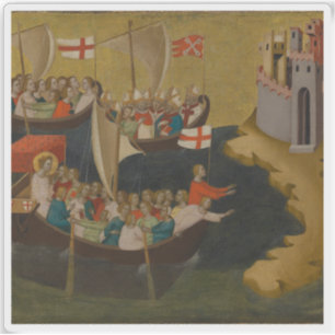 Sticker Bernardo Daddi : Arrivée de Saint Ursula à Cologne