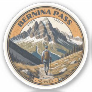 Sticker bernina col suisse col de montagne extérieur