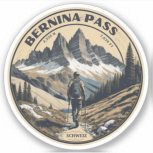 Sticker bernina col suisse col de montagne extérieur