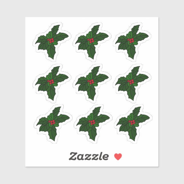 Sticker Berries Holly en verre feuilleté (Feuille)