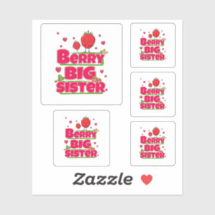 Sticker Berry Big Sister - Pun mignonne aux fraises