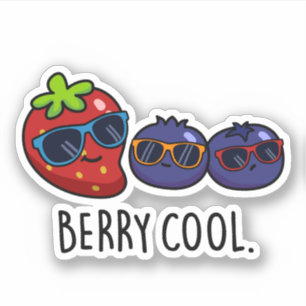 Sticker Berry Cool Funny Fraise Blueberry Pun