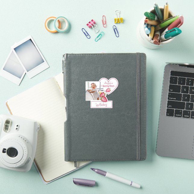 Sticker Berry fraise Premier anniversaire (Couverture iPad)