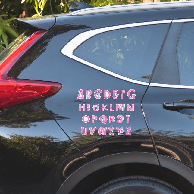 Sticker BERRY PINK -a to z- (Coté voiture)