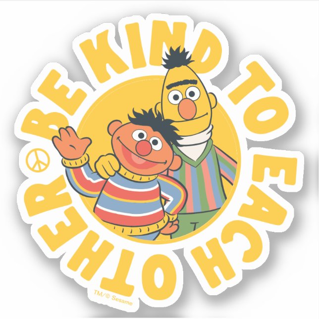 Sticker Bert et Ernie | Être gentil les uns envers les aut (Devant)