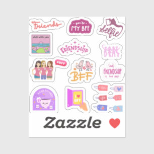 Sticker Besoins roses colorés / Pack d'autocollants Best F