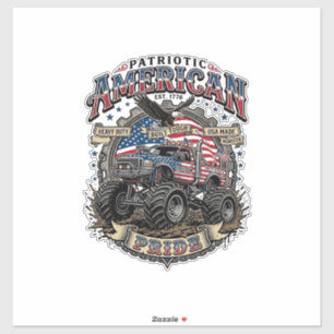 Sticker Bête Diesel Patriotique Monstre de la Liberté Cami