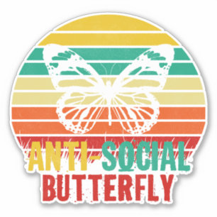 Sticker Beurre anti-social - Rayures rétro