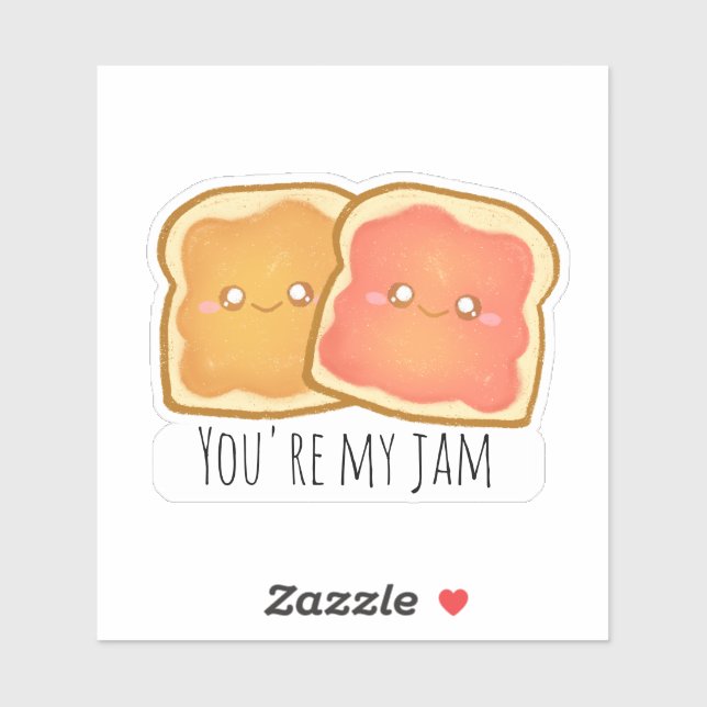 Sticker Beurre D'Arachide Et Jelly De Fraise (Feuille)