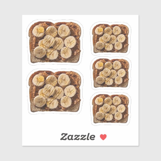 Sticker Beurre d'arachide et pain grillé à la banane (Feuille)