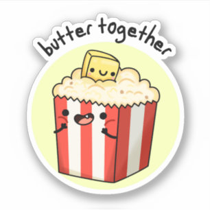 Sticker Beurre Ensemble Funny Beurre Popcorn Pun