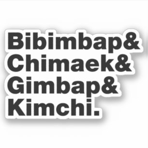 Sticker Bibimbap & Chimaek & Gimbap & Kimchi. Nourriture c