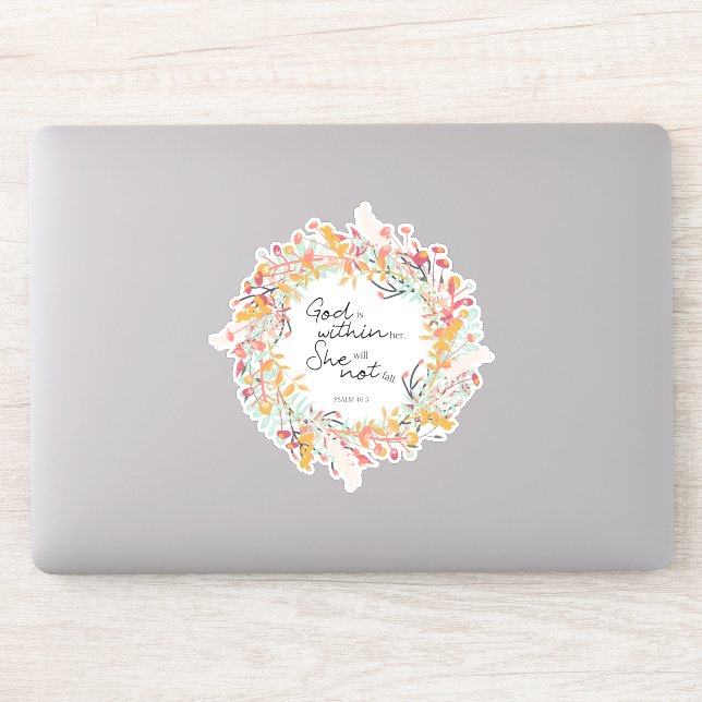 Sticker Bible Verse Citation Dieu est dans ses Psaumes (Ordinateur)