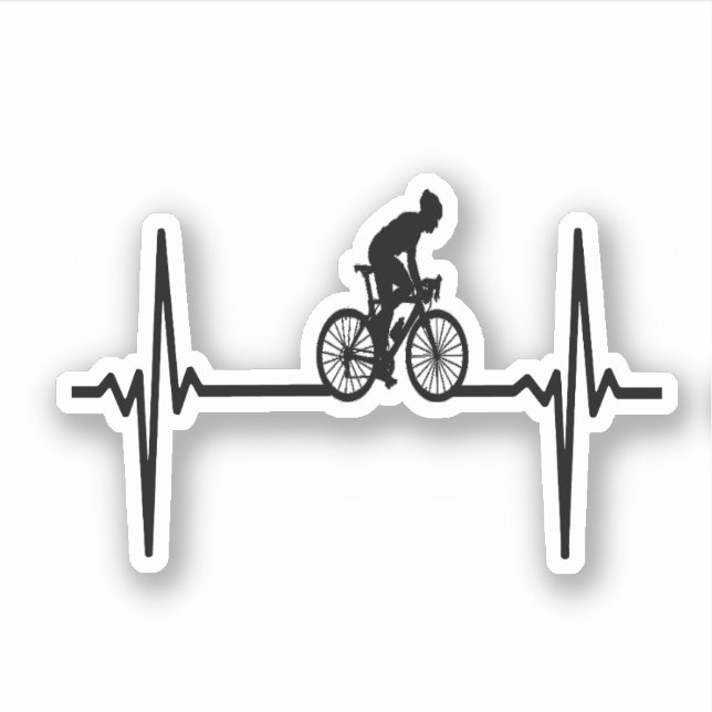 Sticker Bicycle Heartbeat - Cyclisme Heartbeat (Devant)