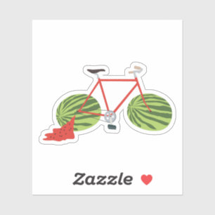 Sticker Bicyclette amusante avec Roues de pastèque