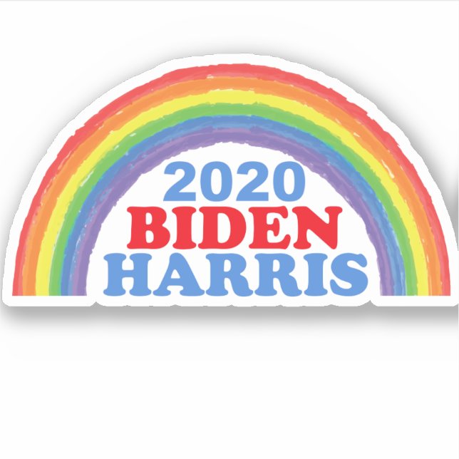 Sticker Biden Harris 2020 Rainbow (Devant)
