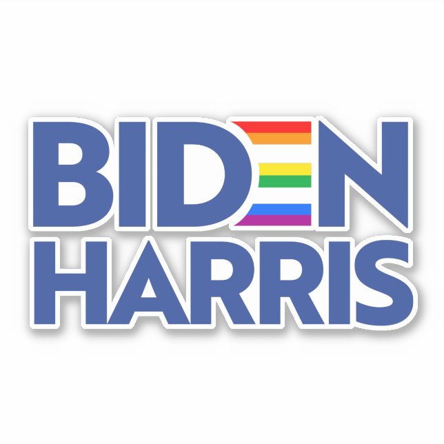 STICKER BIDEN HARRIS PRIDE (Devant)