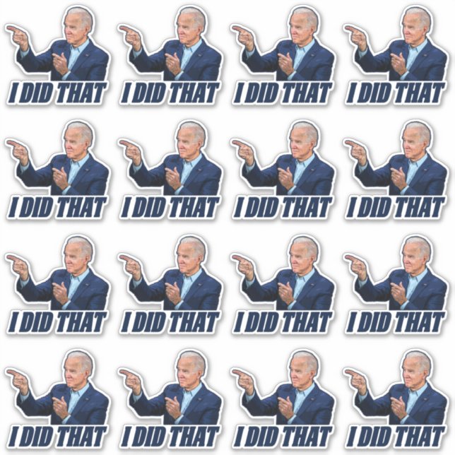 Sticker Biden J'ai fait cette drôle anti joe Biden pompe à (Devant)