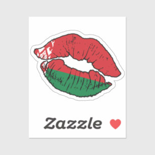 Sticker Biélorussie Lipstick Love Drapeau