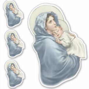 Sticker Bienheureuse Vierge Marie avec Jésus Vinyl Religie