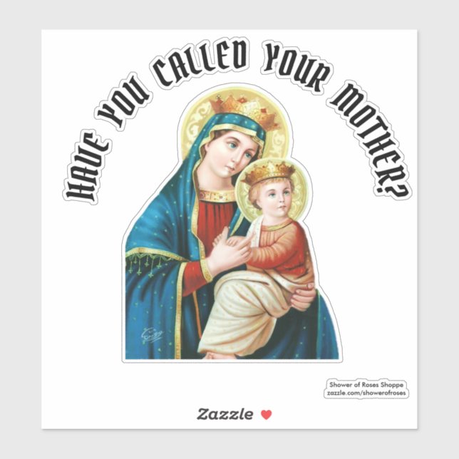 Sticker Bienheureuse Vierge Marie Jésus Contour du vinyle  (Feuille)