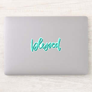 Sticker Bienheureux - mot écrit manuscrit écrit à la main